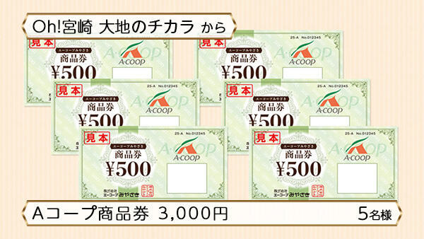 Aコープ商品券 3,000円