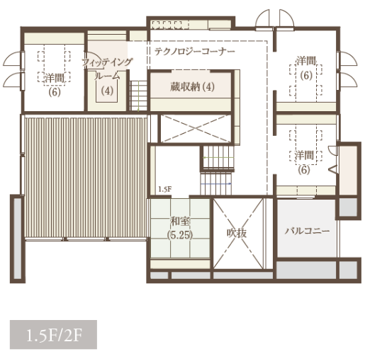 間取り図1.5階2階