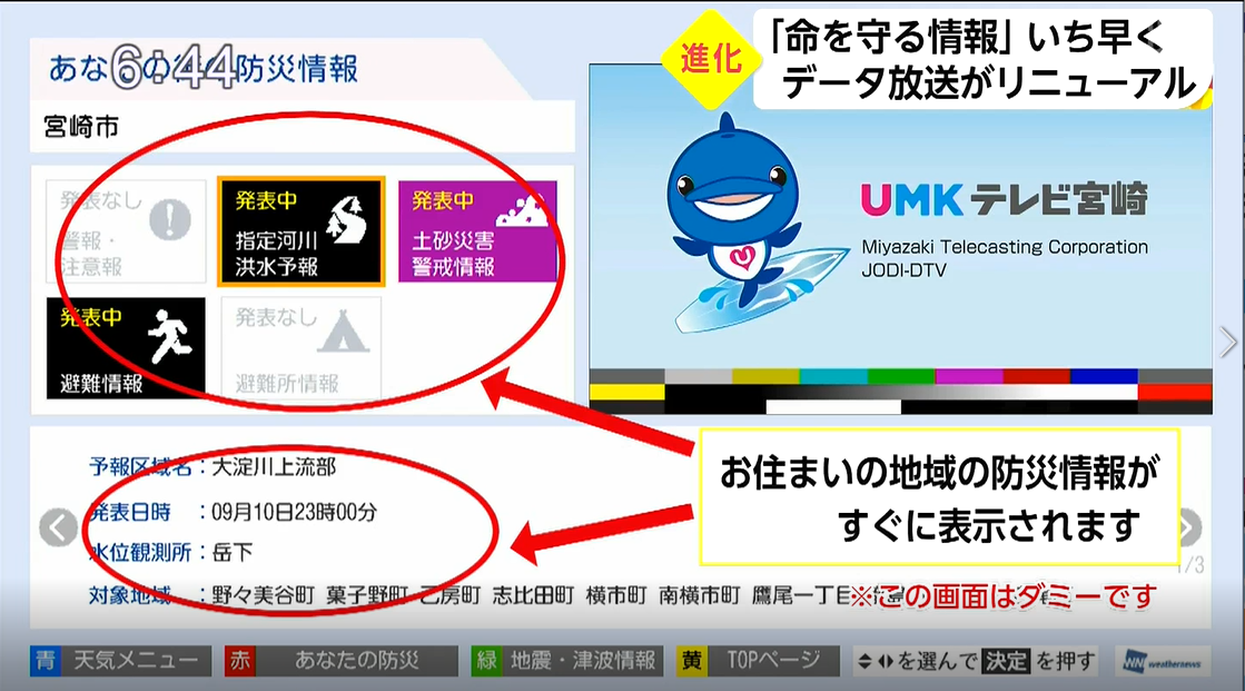 データ放送がリニューアル Umkテレビ宮崎