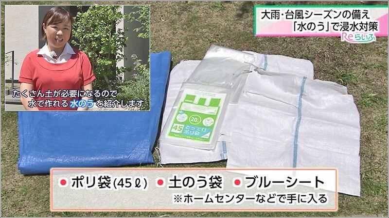 大雨 台風シーズンへの備え 水のう で浸水対策 年06月16日放送 Reらいふ Umkスーパーニュース Umkテレビ宮崎