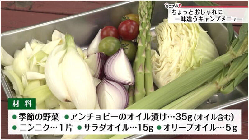 10 野菜のグリルとソース材料