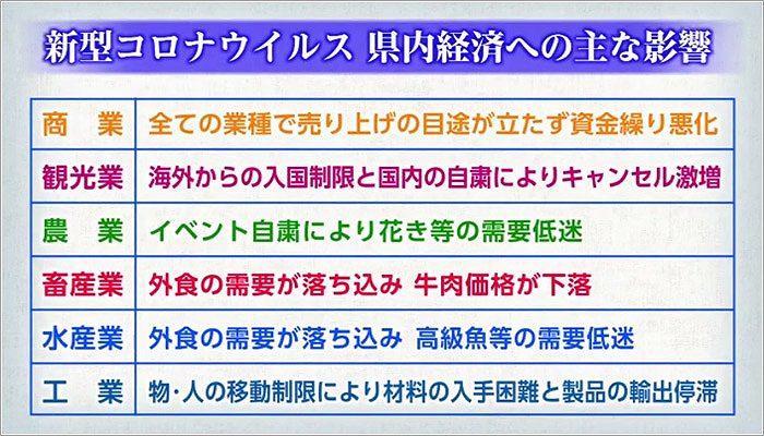 05 新型コロナウィルス 県内経済への主な影響一覧