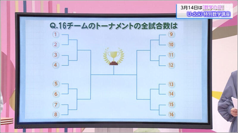 02 第1問：16チームのトーナメントは何試合？