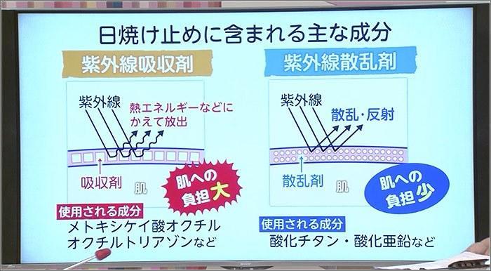 10 日焼け止めに含まれる主な成分の説明図