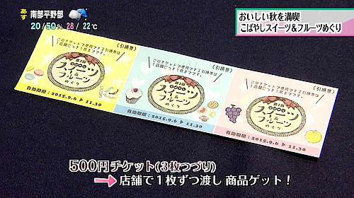 画像：500円チケット（3枚つづり）