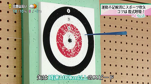 画像：矢は時速100km以上のスピード