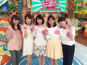 ２年目同期！（左から高知さんさんテレビ　和田早矢アナ、長野放送　小宮山瑞季アナ、テレビ愛媛　名護谷　希慧アナ、フジテレビ　永島優美アナ）