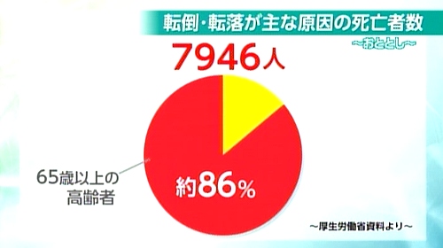 図：転倒・転落が主な原因の死亡者数（２）