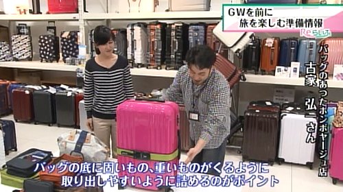 スーツケースの荷造り