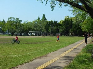 ＵＭＫ裏の公園には穏やかな時間が流れていた。