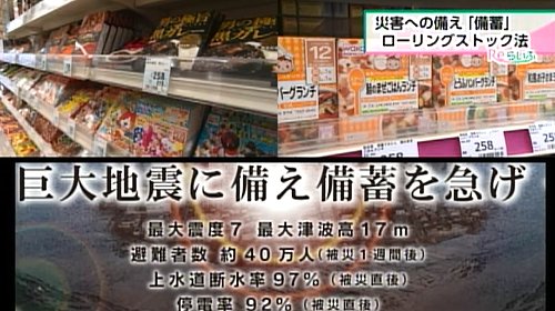 災害に備えて備蓄を実践