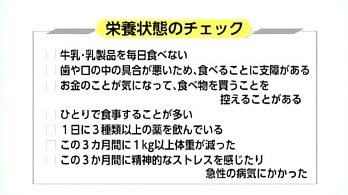 栄養状態のチェック