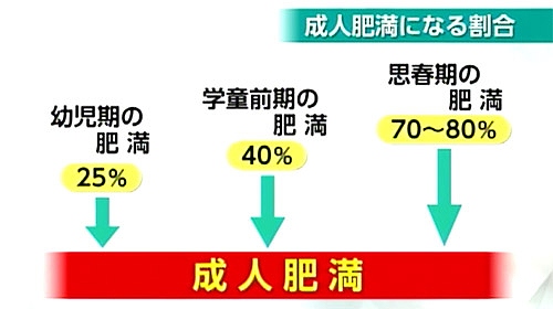 成人肥満になる割合