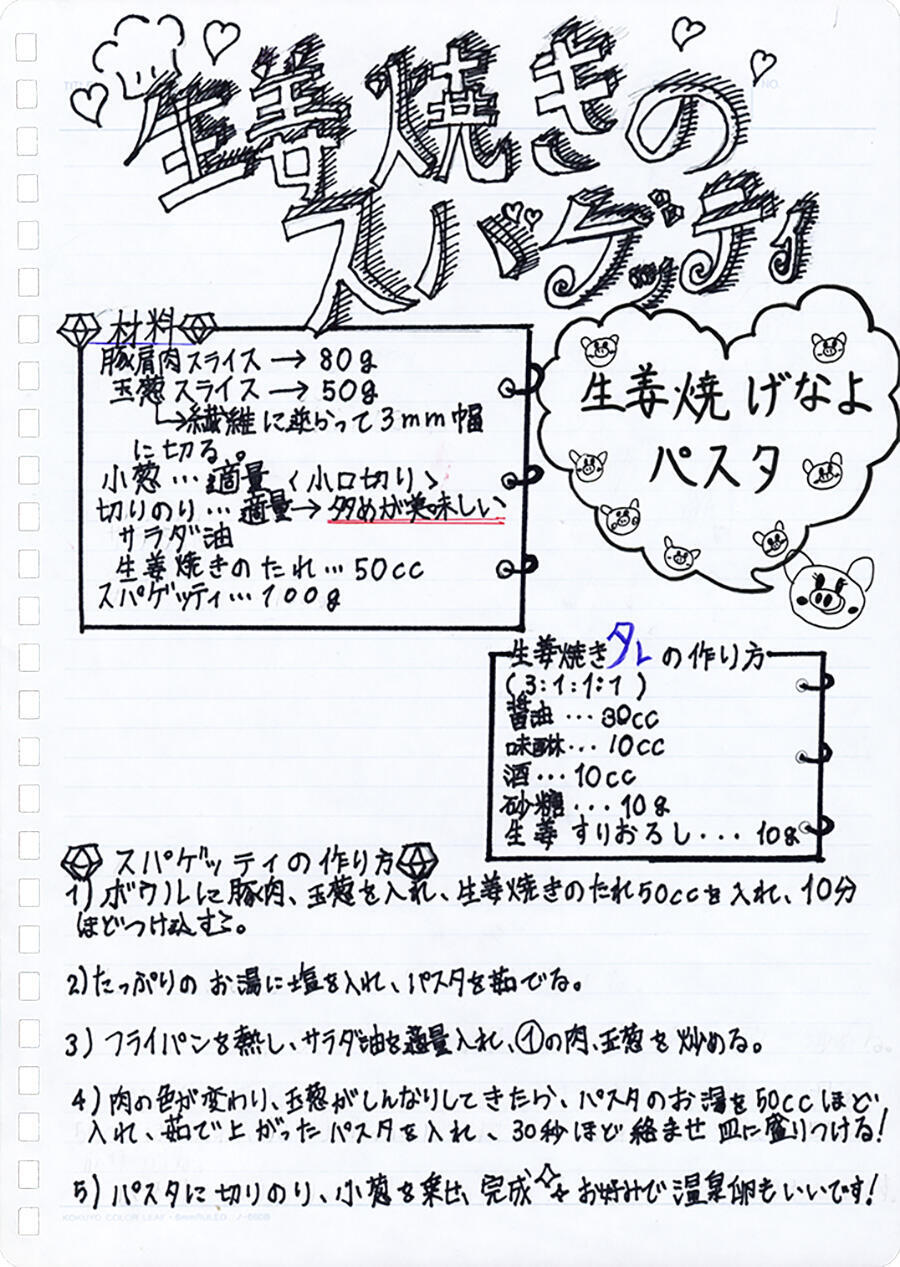 よかばん × 日章学園コラボ「生姜焼きげなよパスタ」レシピ！！